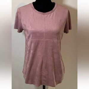 LAVENDER BROWN Faux Suede Women’s Top Designer Edgy Uptown Size Small
